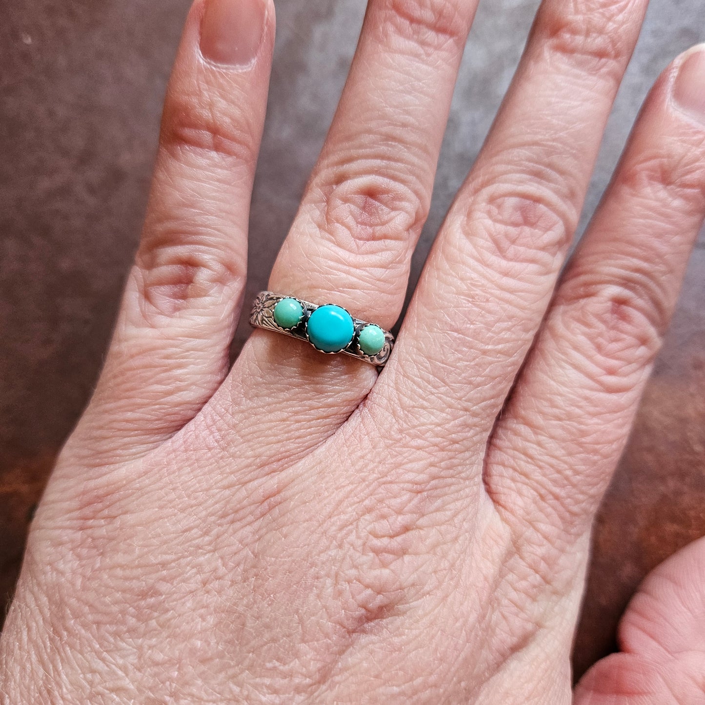 Turquoise 3-Stone Ring