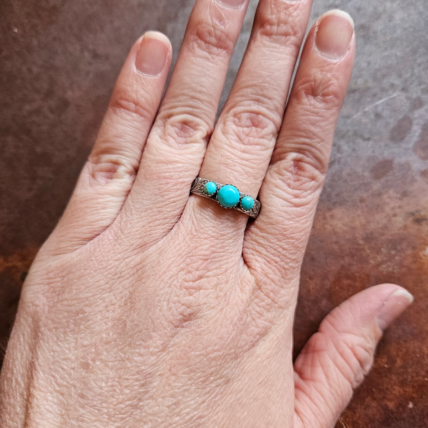 Turquoise 3-Stone Ring