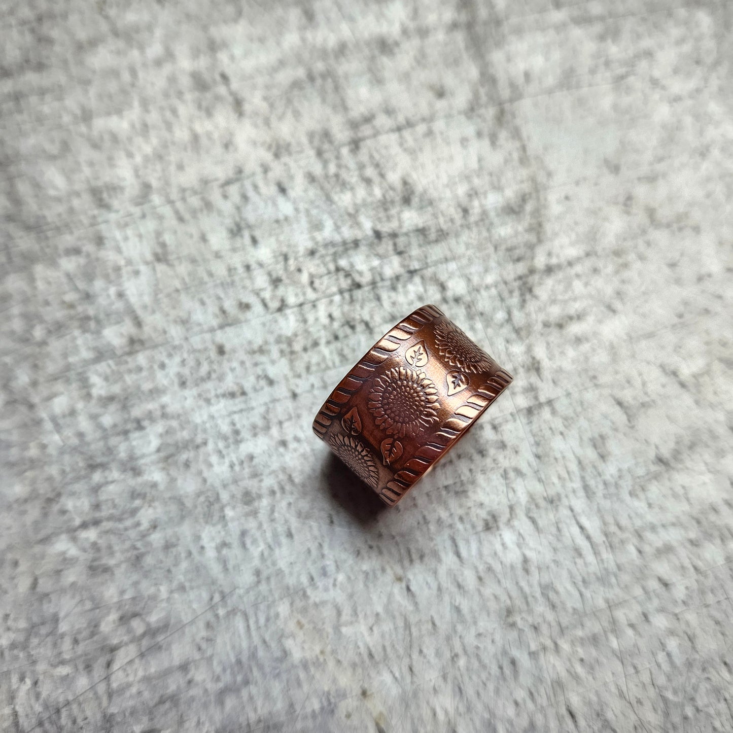 Copper Sunflower Ring