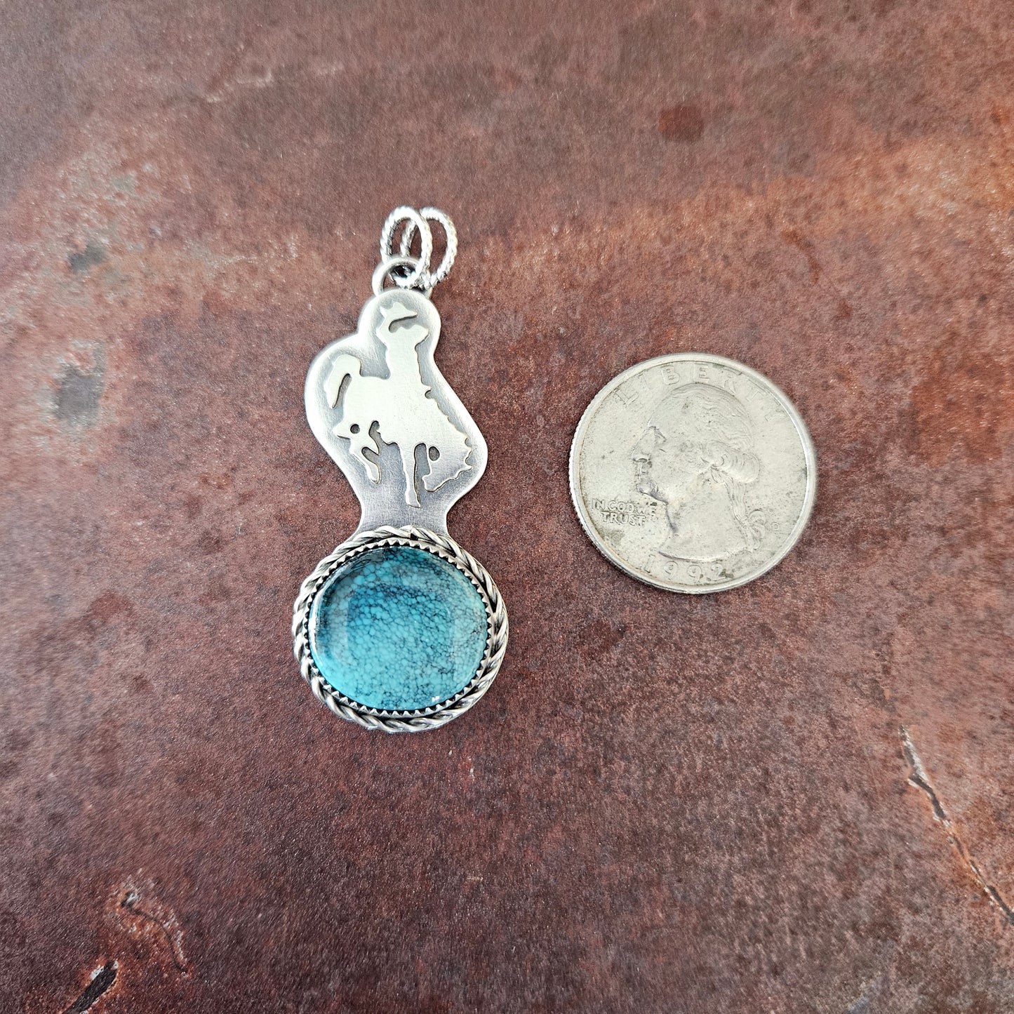 Blue Turquoise Cowboy Pendant