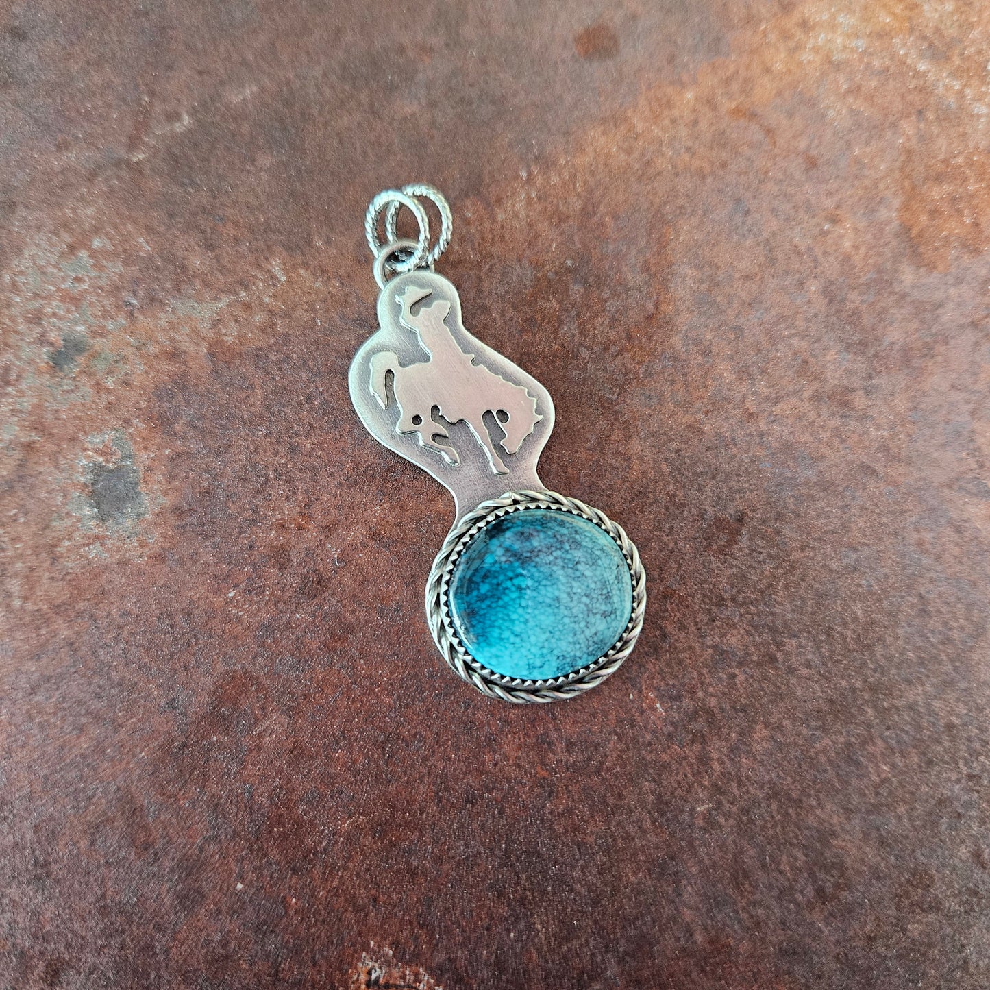 Blue Turquoise Cowboy Pendant