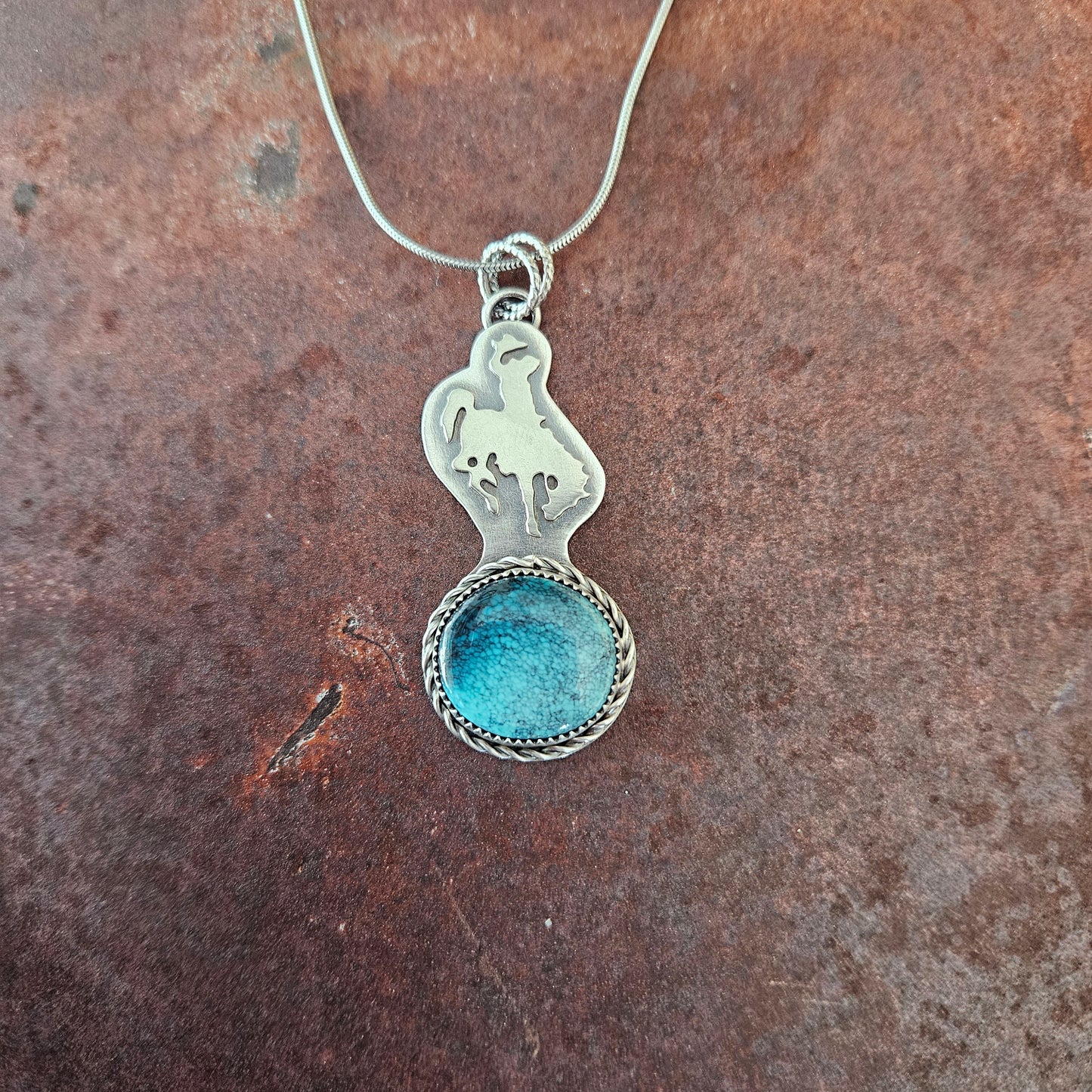 Blue Turquoise Cowboy Pendant