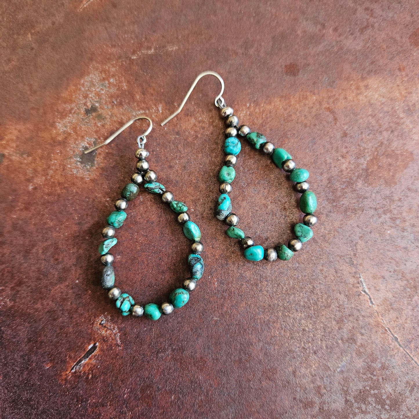 Turquoise Beaded Earrings #1