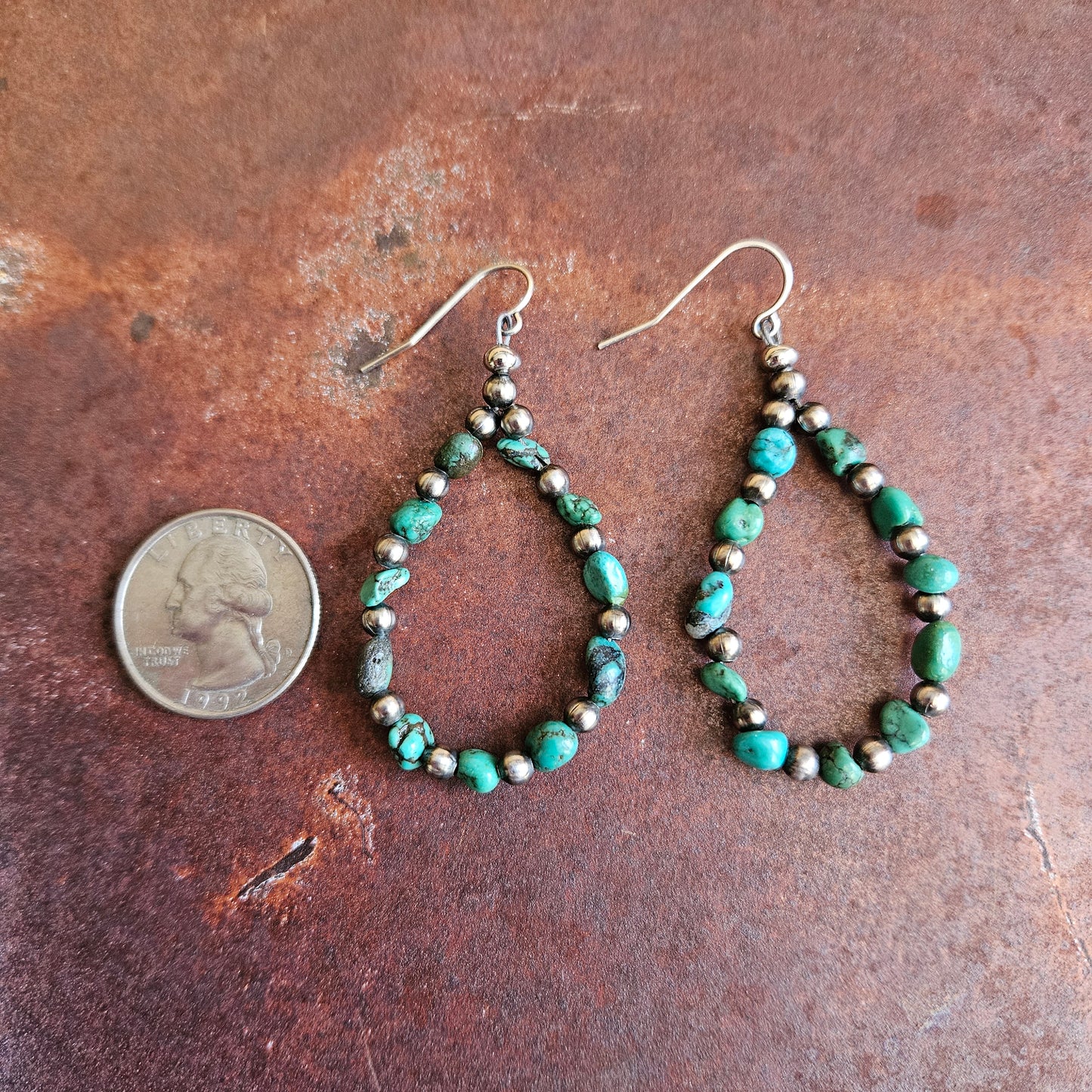 Turquoise Beaded Earrings #1