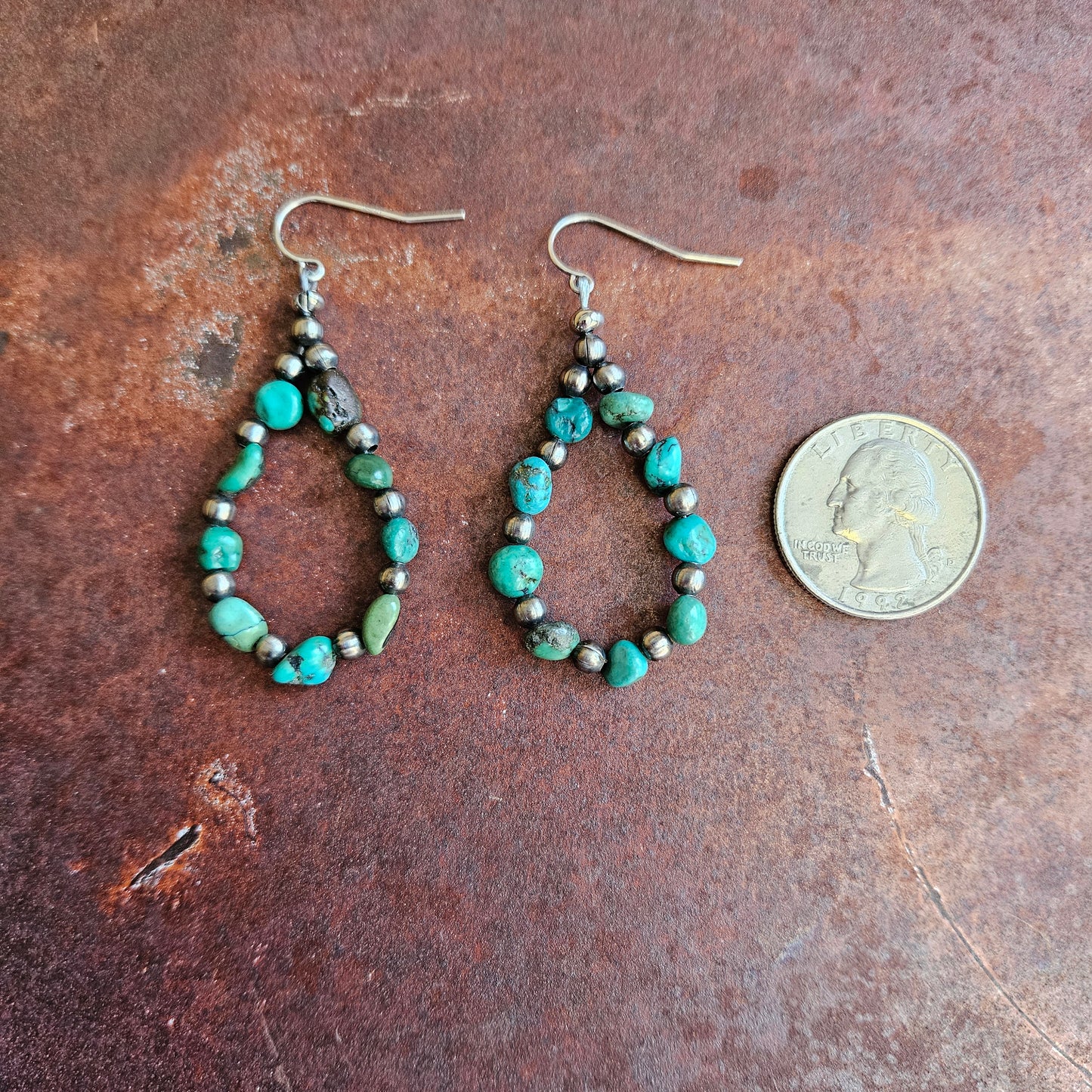 Turquoise Beaded Earrings #2
