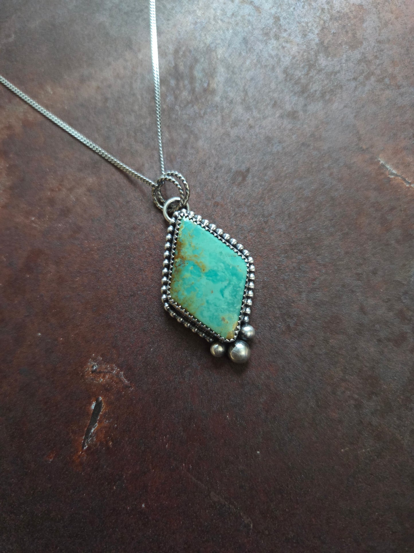 Tyrone Turquoise Diamond Shaped Pendant