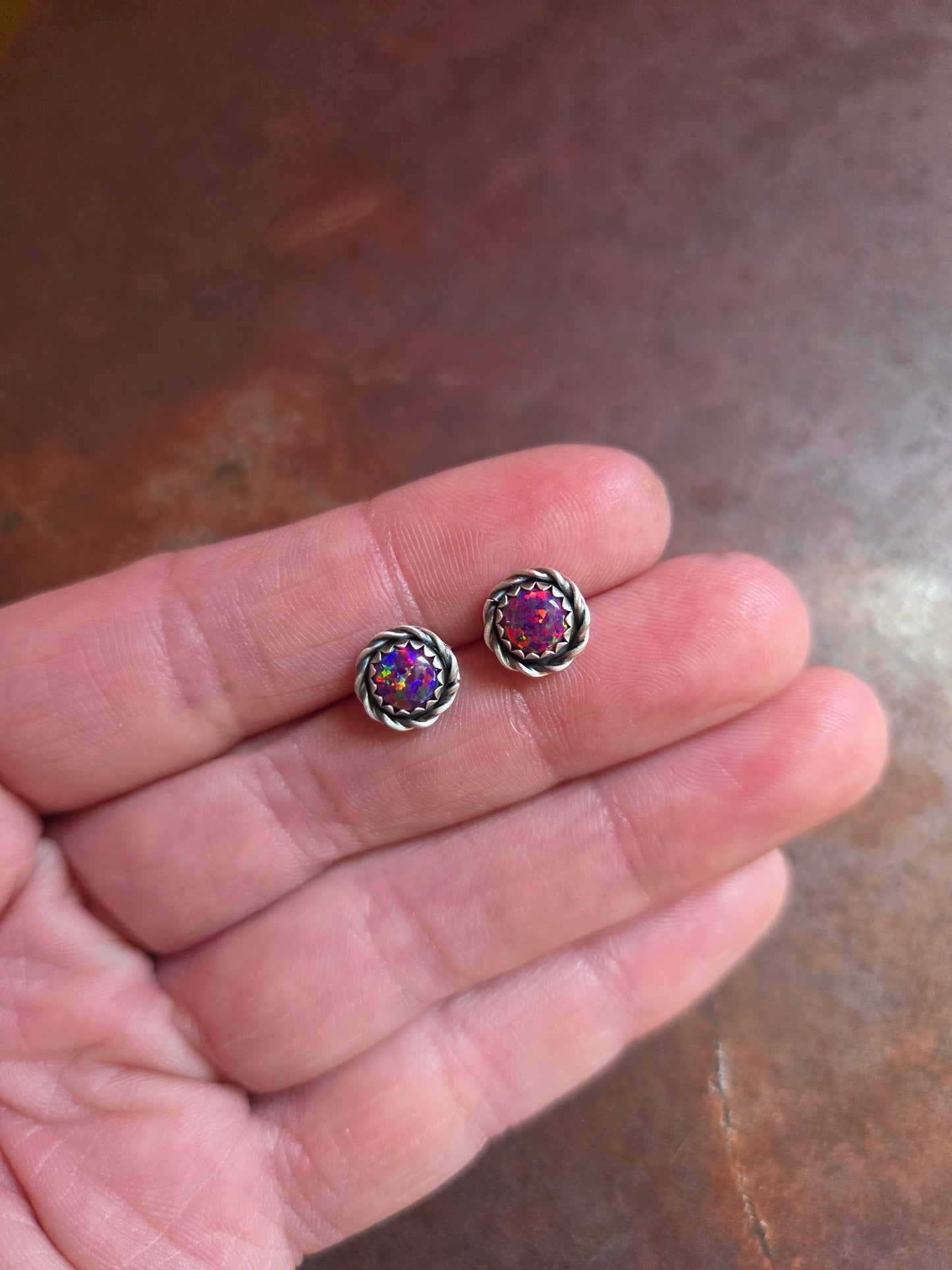 6mm Orchid Opal Post Earrings