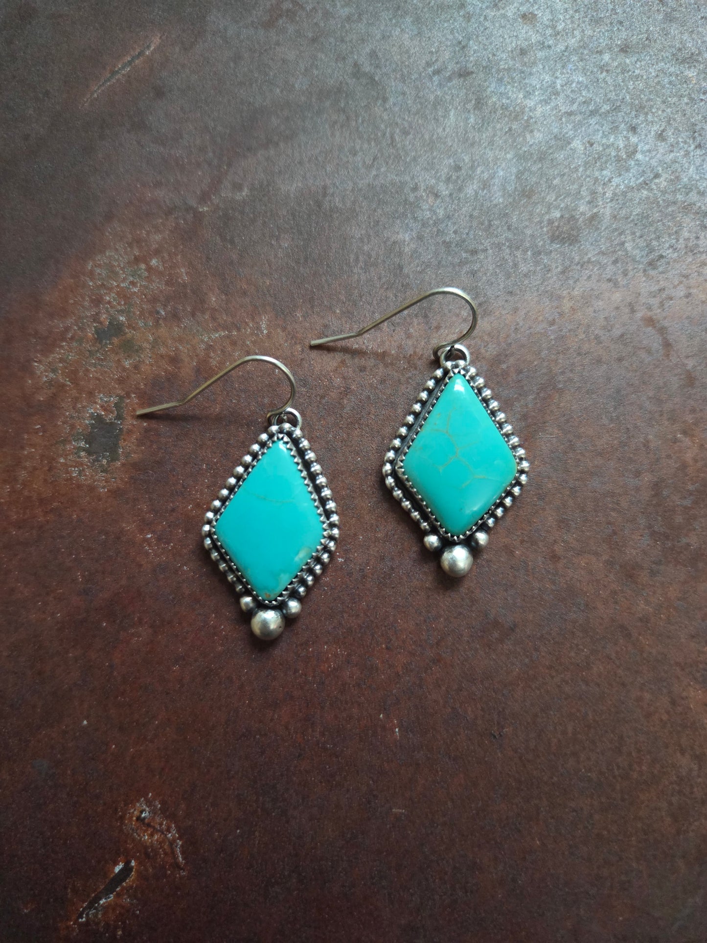 Tyrone Turquoise Hook Earrings