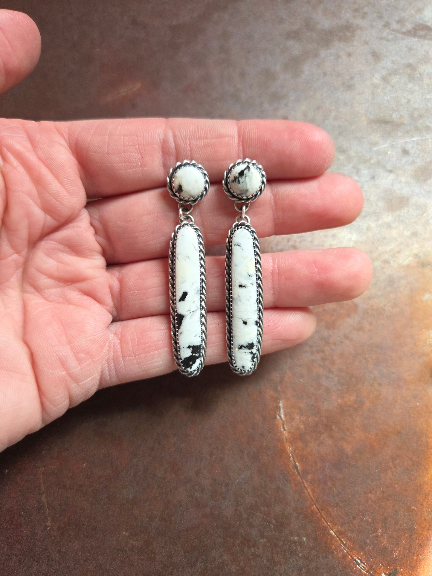 White Buffalo Statement Earrings