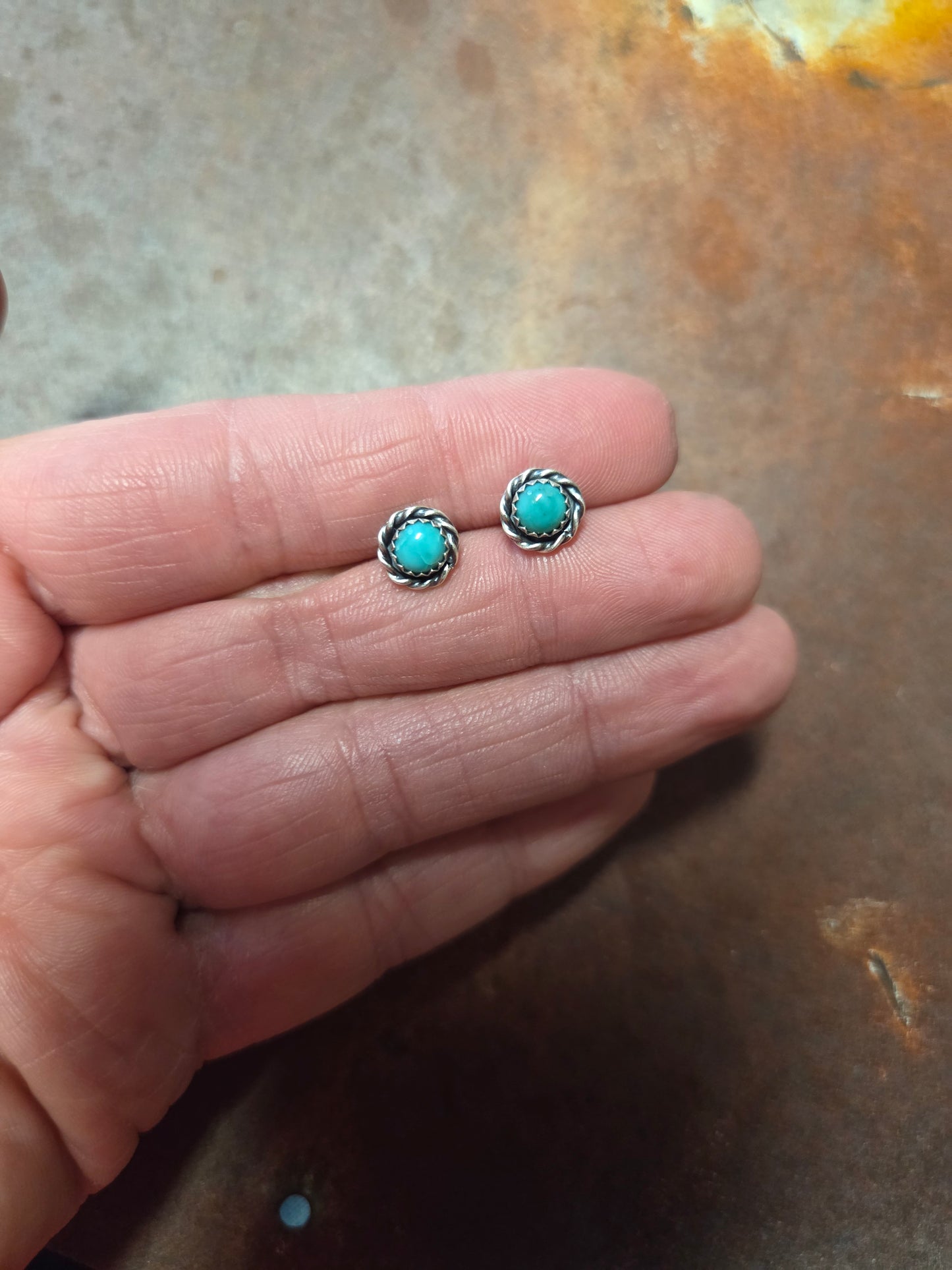 5mm Turquoise Post Earrings