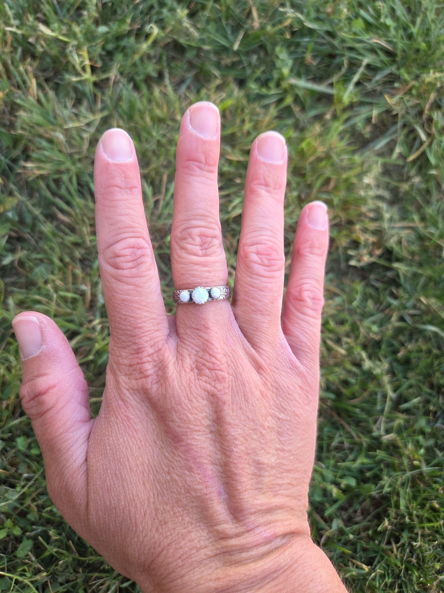 Opal 3-Stone Ring