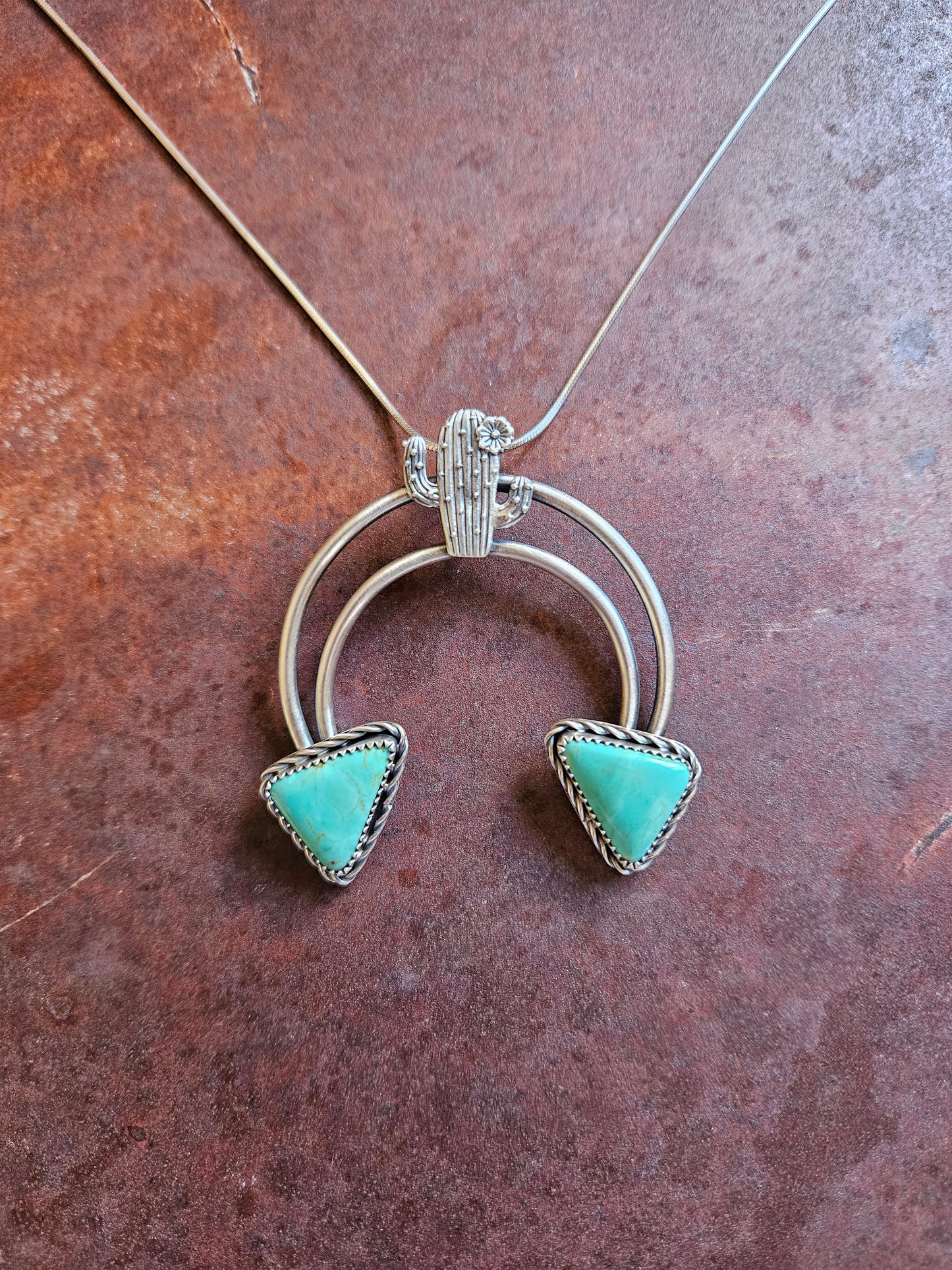 Cactus and Turquoise Pendant