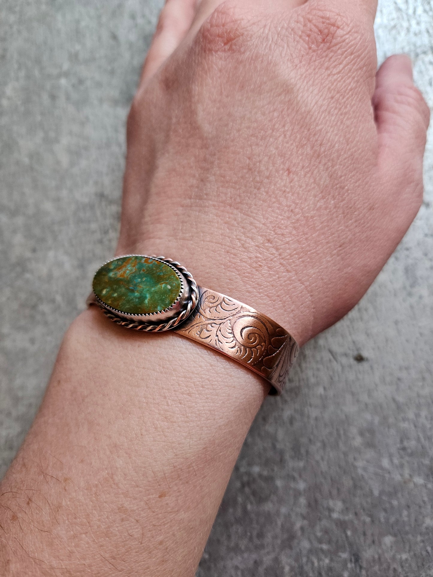 1/2" Copper Cuff with Turquoise