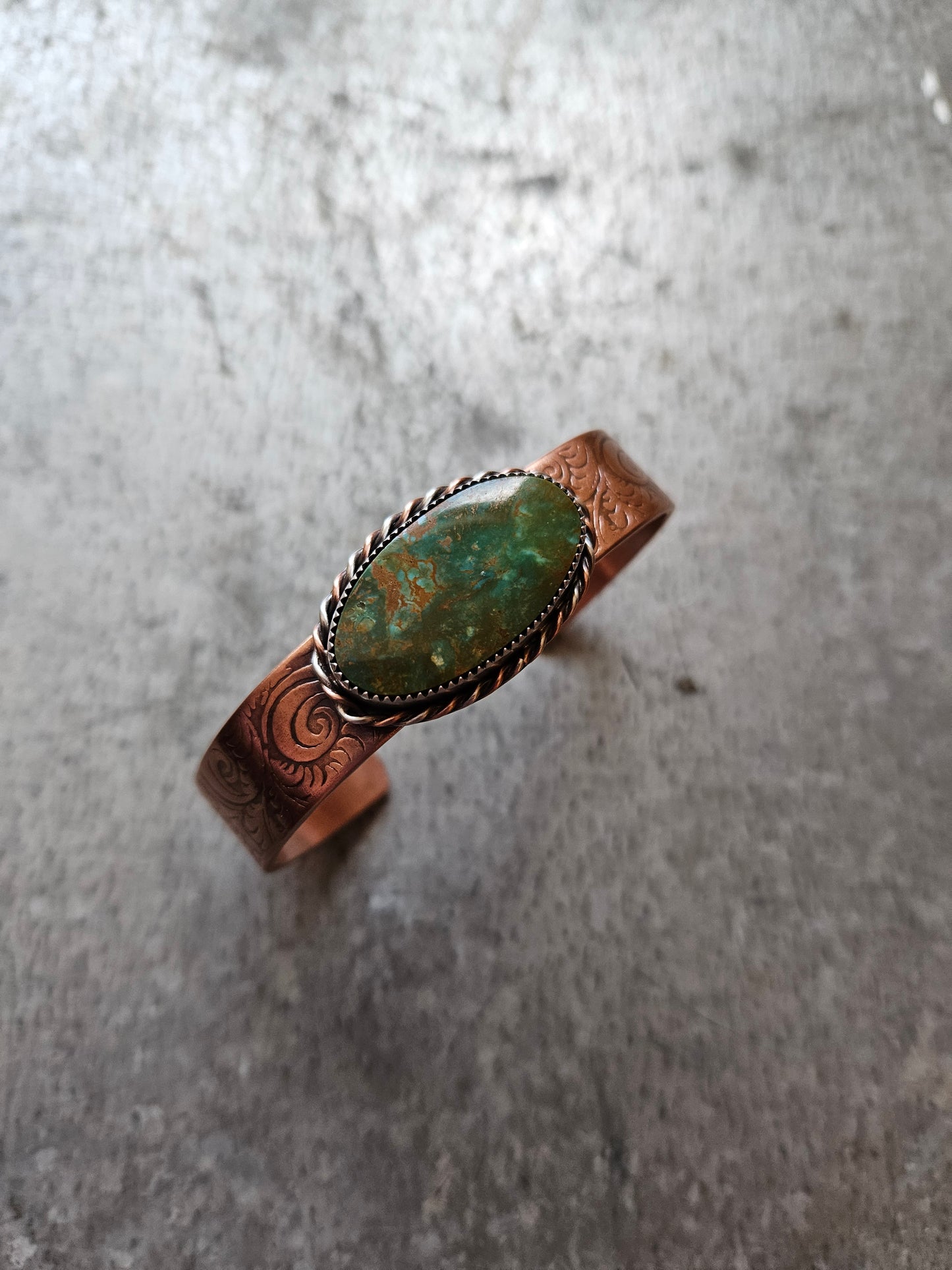 1/2" Copper Cuff with Turquoise