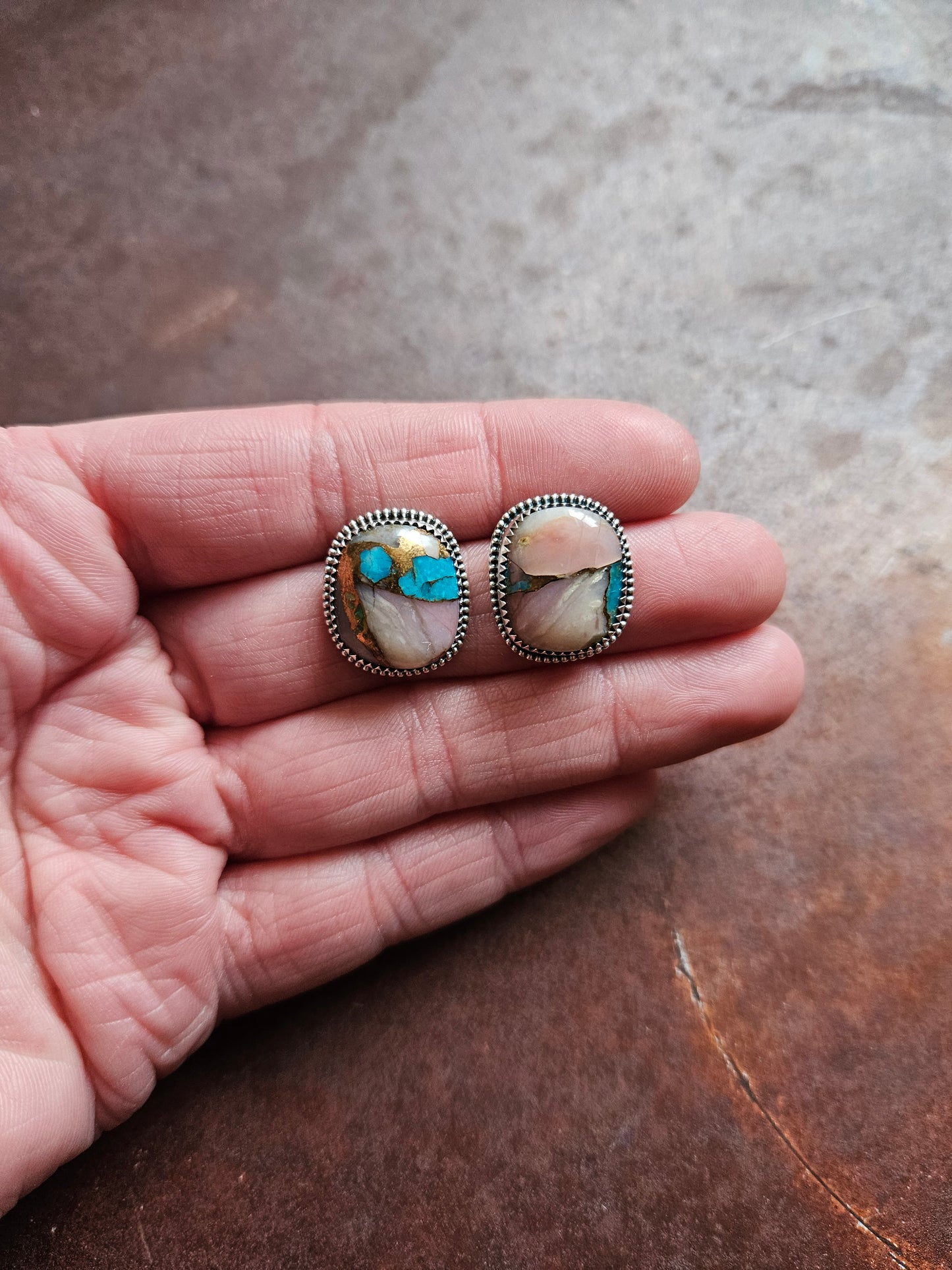 Peruvian Opal/Turquoise Earrings #2
