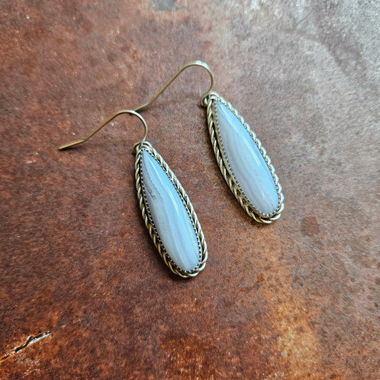 Blue Lace Agate Earrings