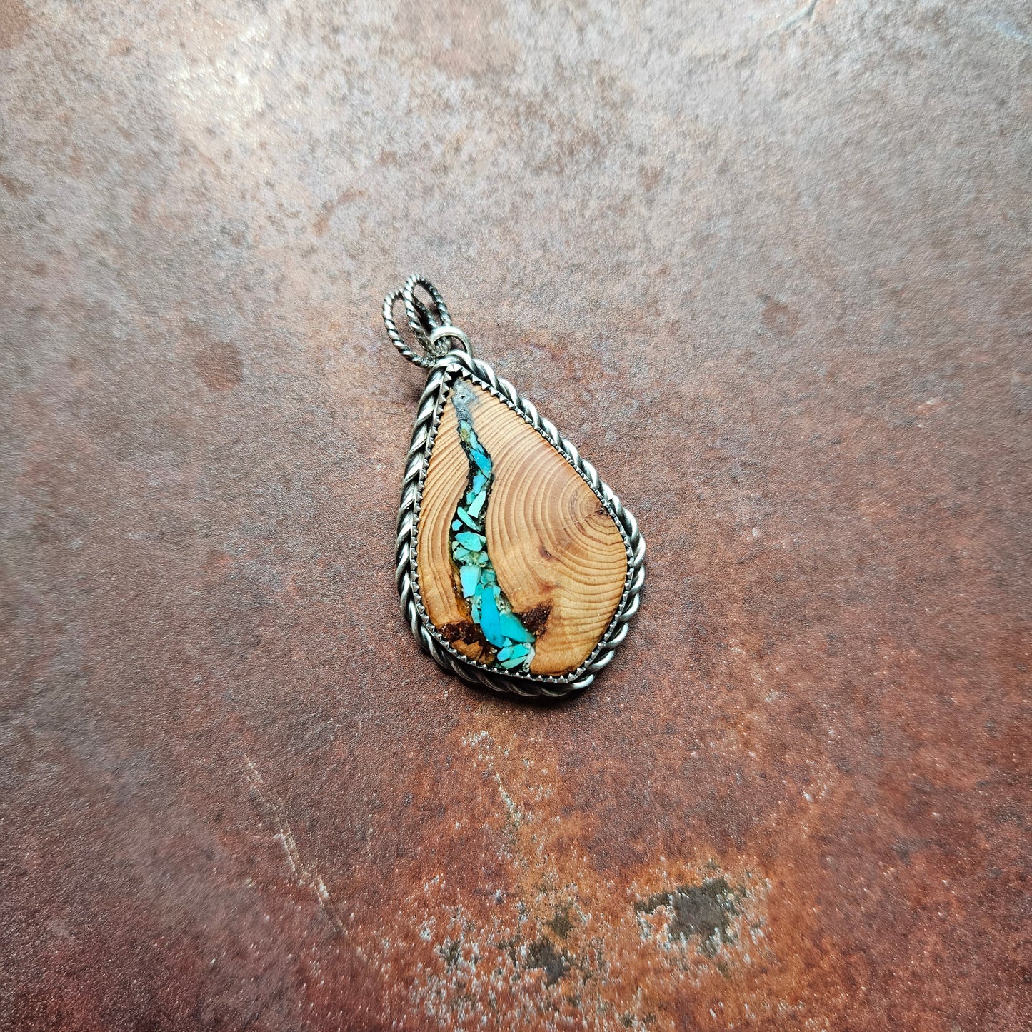 Douglas Fir and Turquoise Pendant