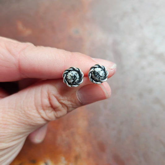 5mm White Buffalo Post Earrings