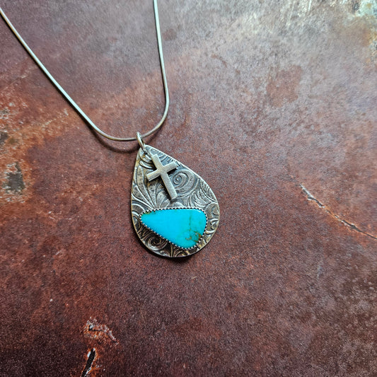 Cross Teardrop Pendant