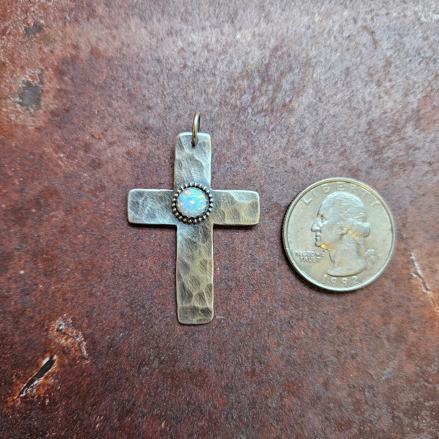 1.5" Cross with Opal