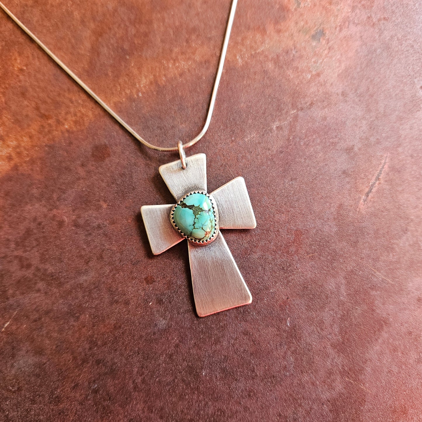 1.5" Turquoise Cross Pendant