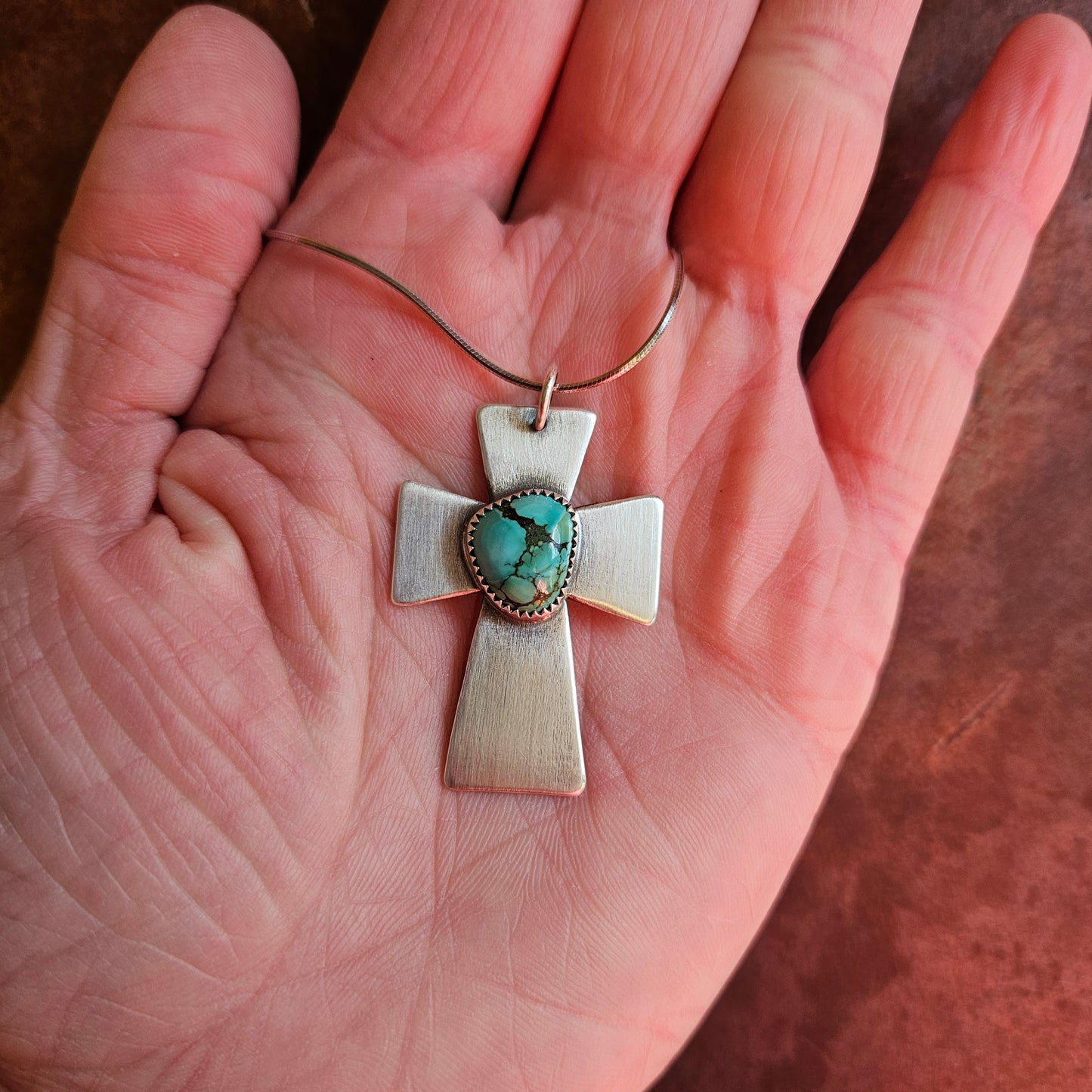 1.5" Turquoise Cross Pendant