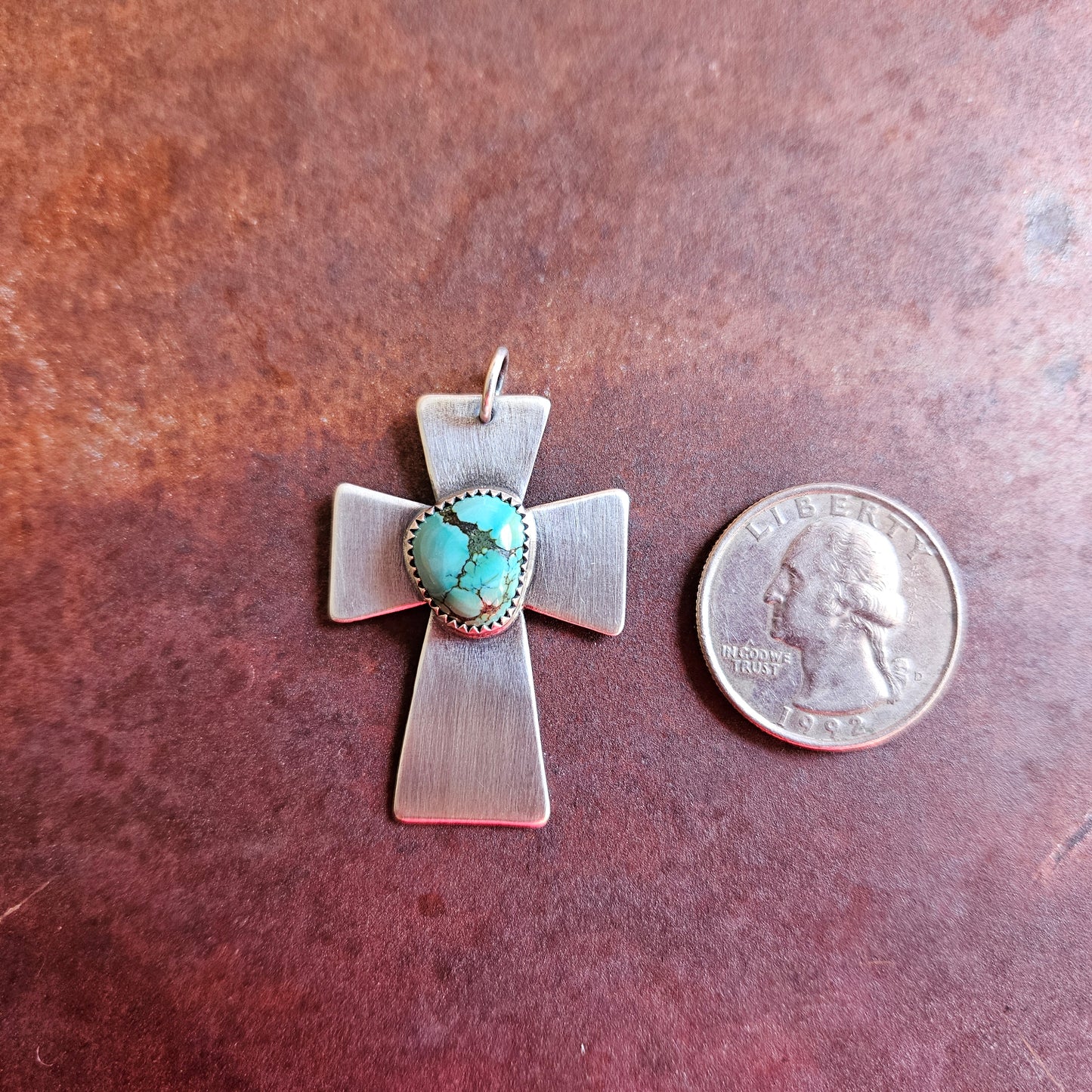 1.5" Turquoise Cross Pendant