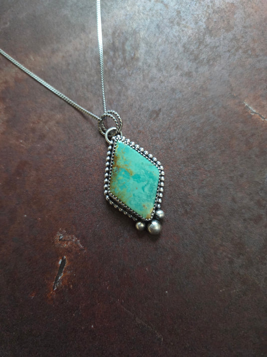 Tyrone Turquoise Diamond Shaped Pendant