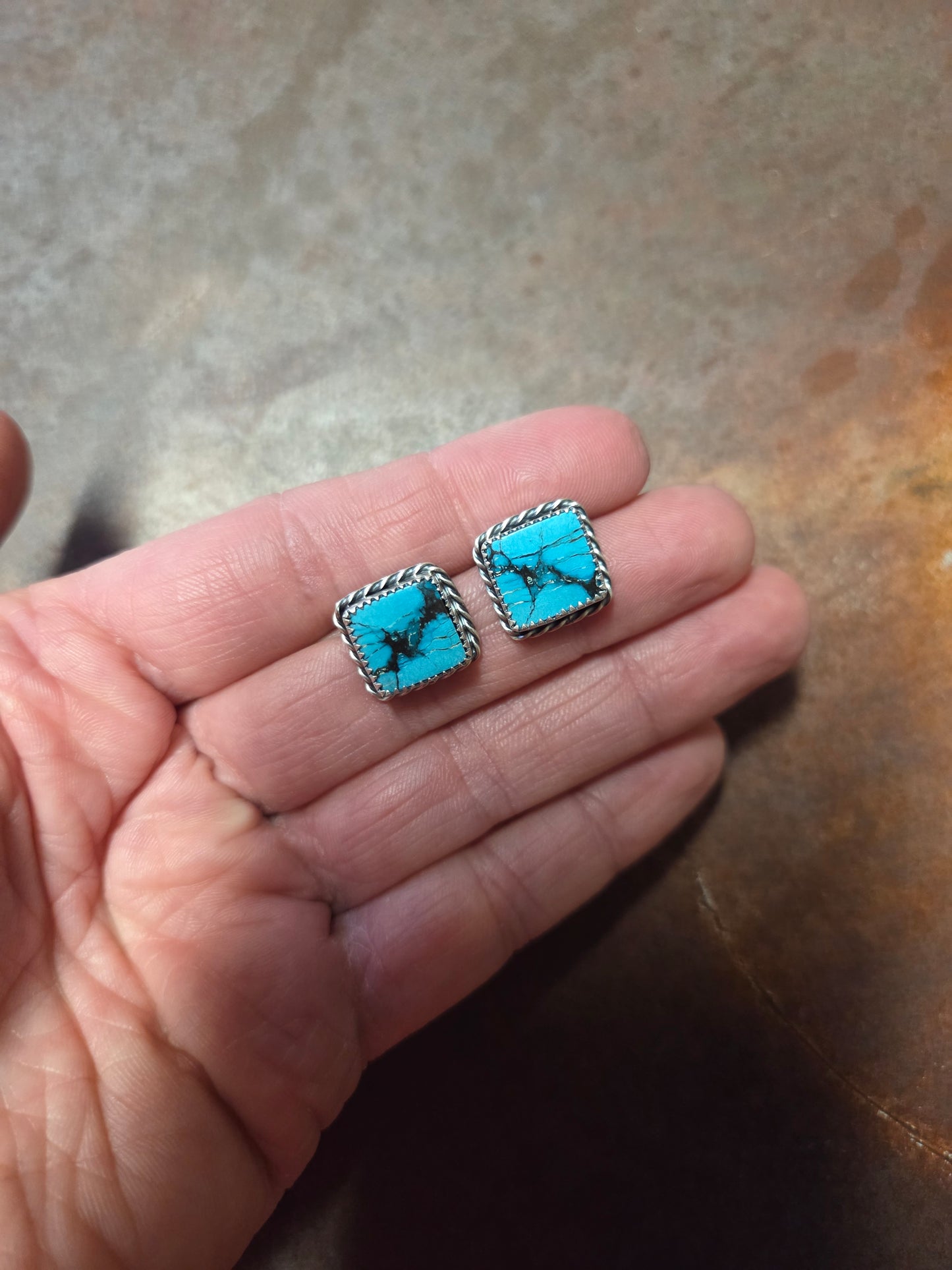 Hubei Turquoise Post Earrings