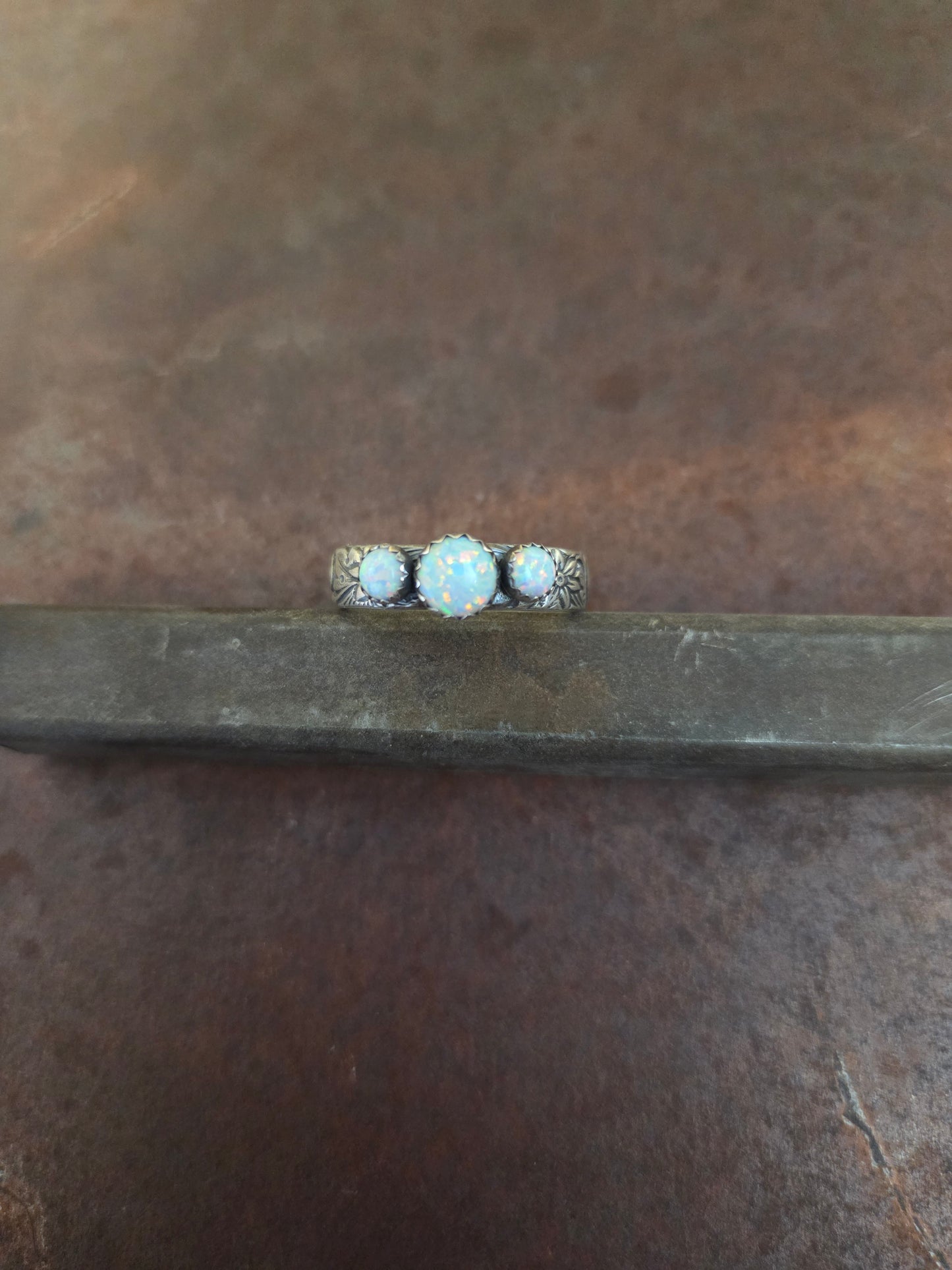 Opal 3-Stone Ring