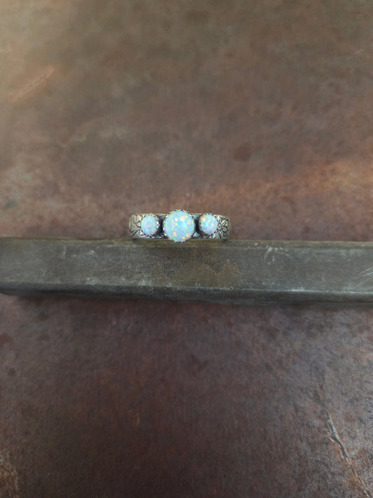 Opal 3-Stone Ring
