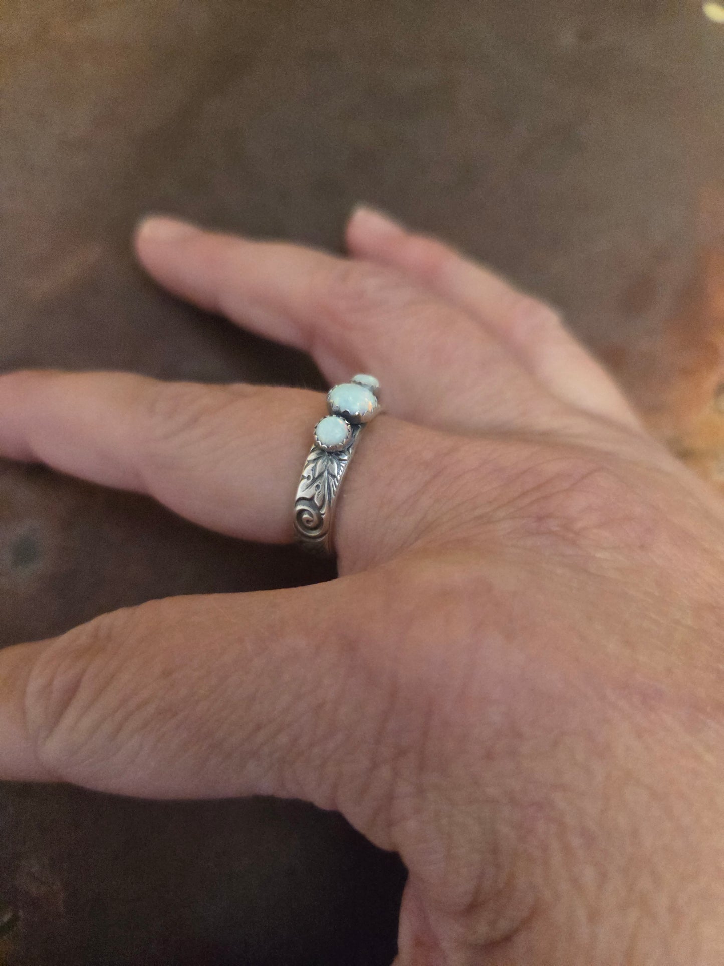 Opal 3-Stone Ring