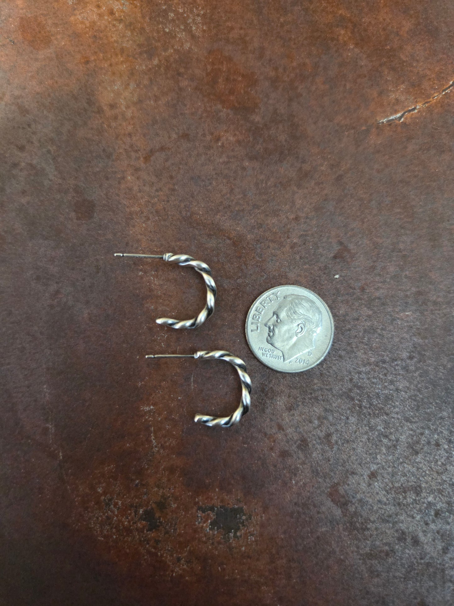 Flattened Rope Hoop Earrings