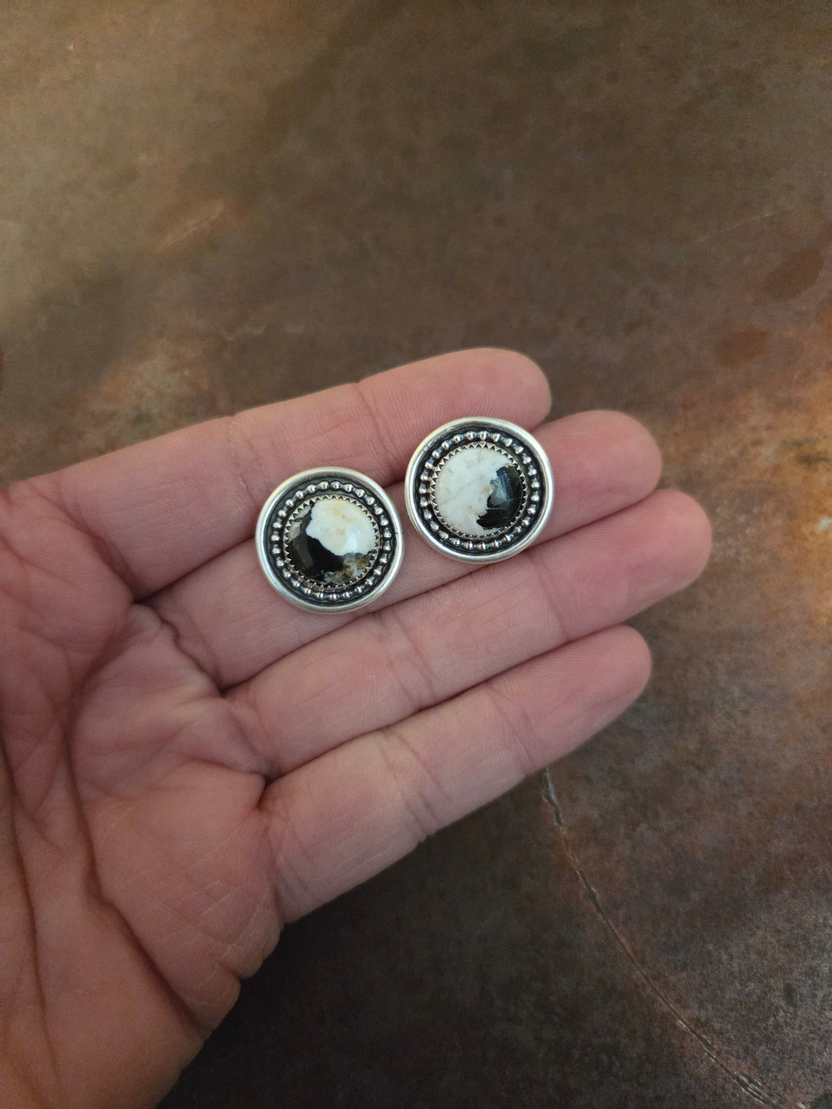 White Buffalo Post Earrings