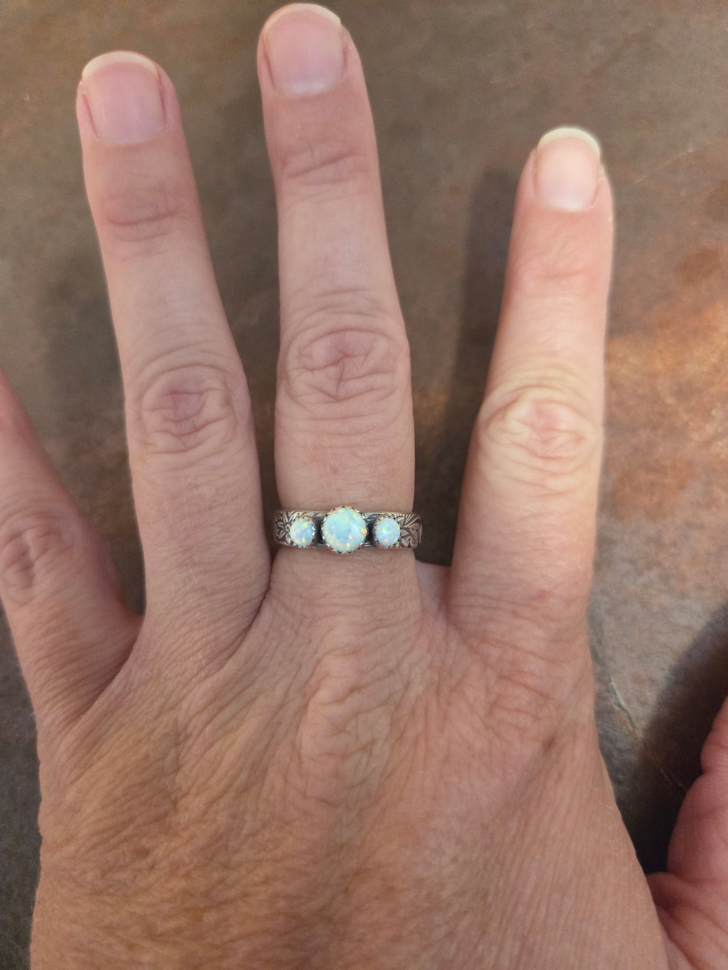 Opal 3-Stone Ring