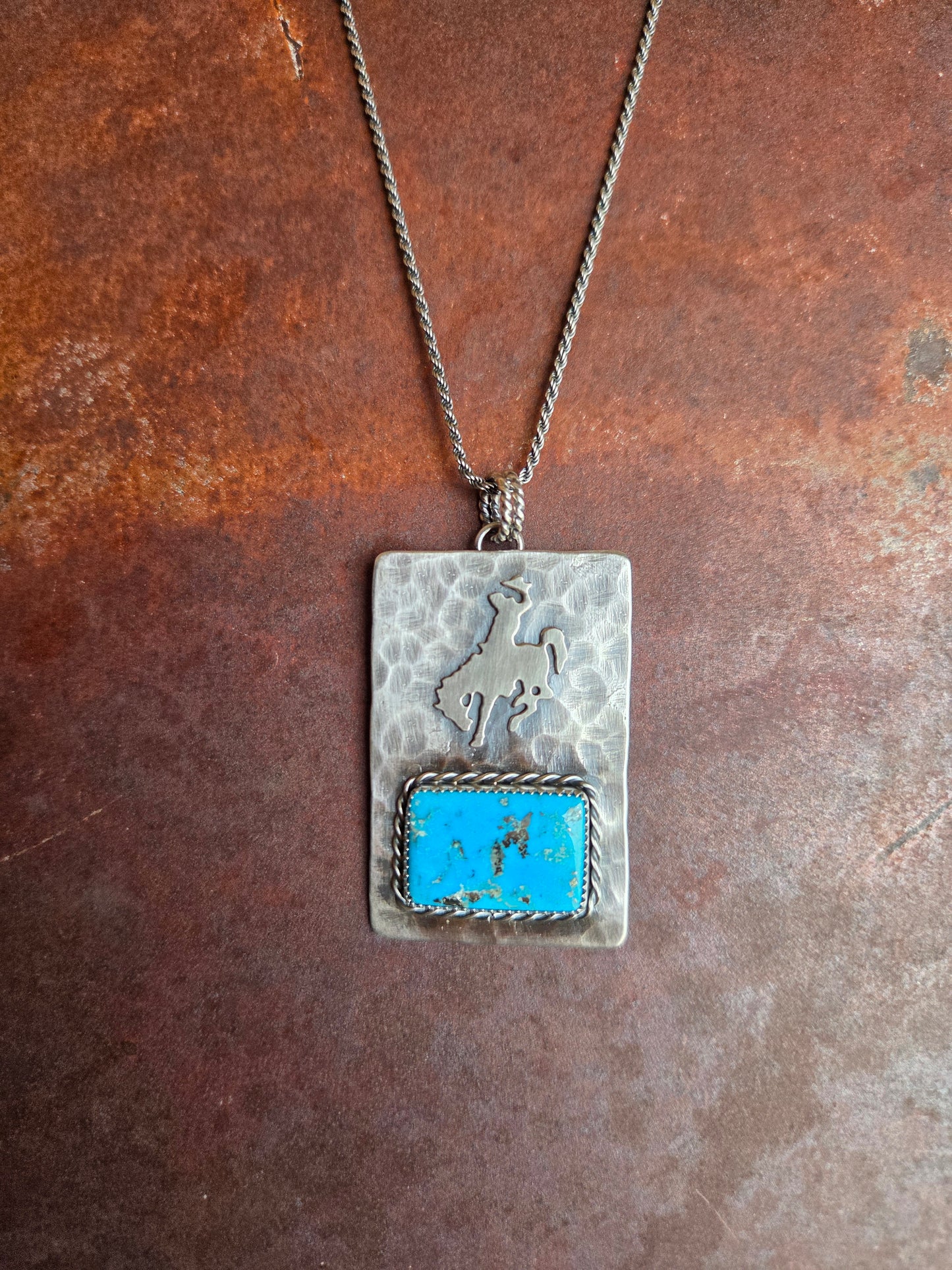 Campitos Turquoise Bucking Horse Pendant