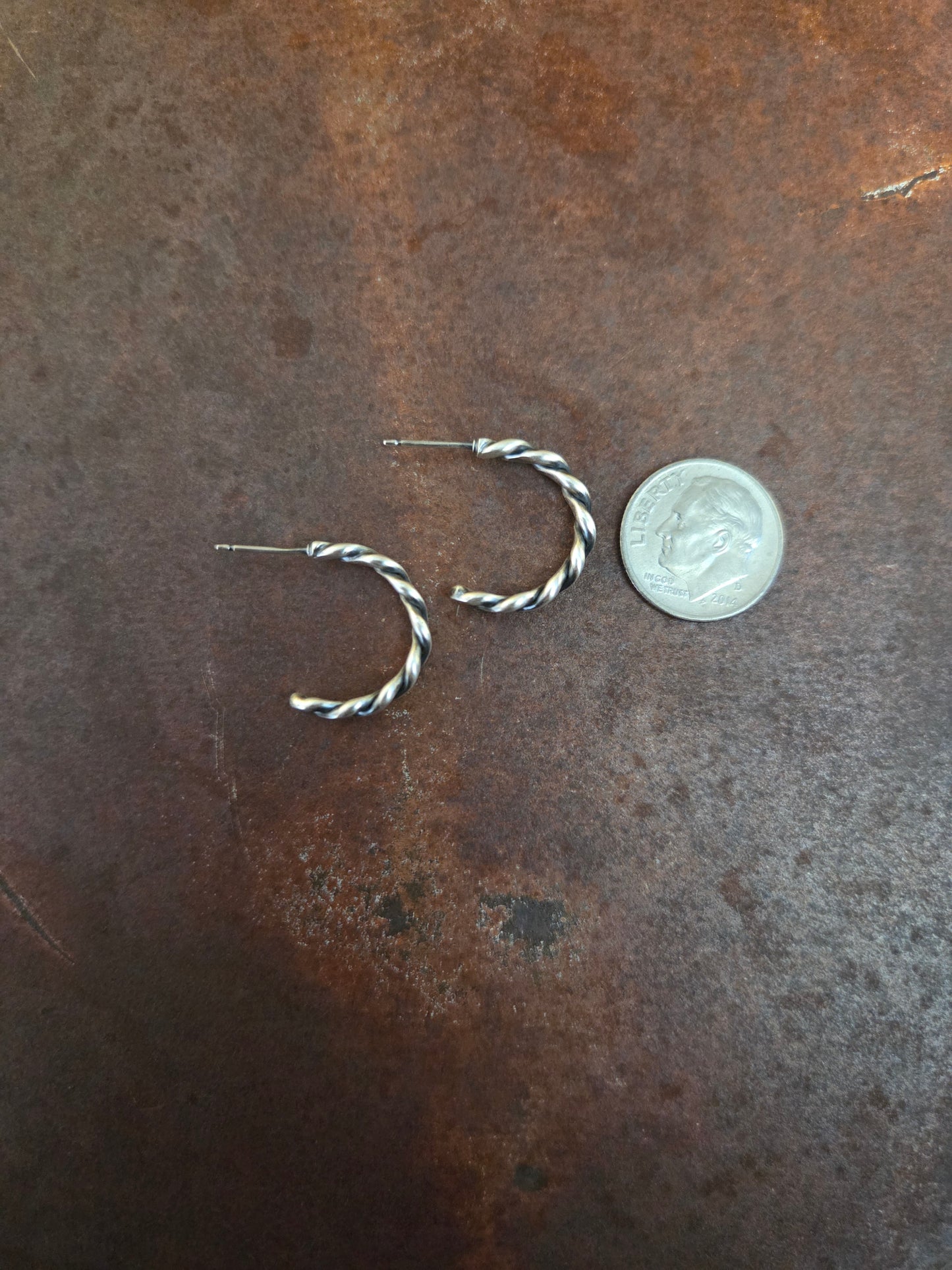 Flattened Rope Hoop Earrings