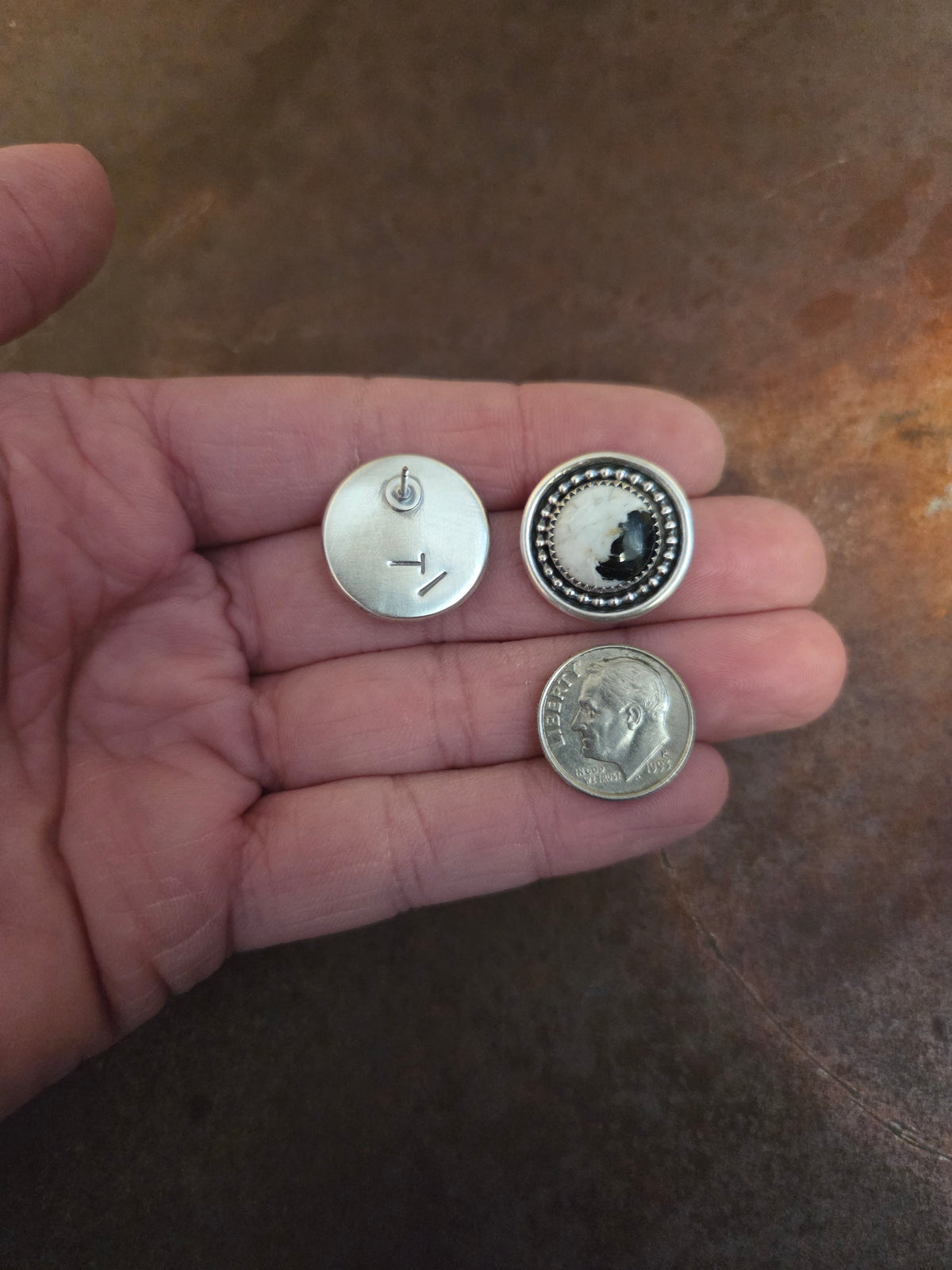White Buffalo Post Earrings