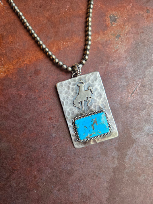 Campitos Turquoise Bucking Horse Pendant